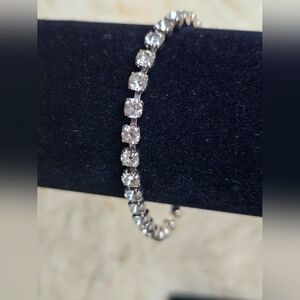 Vintage Silver Toned Tennis Bracelet